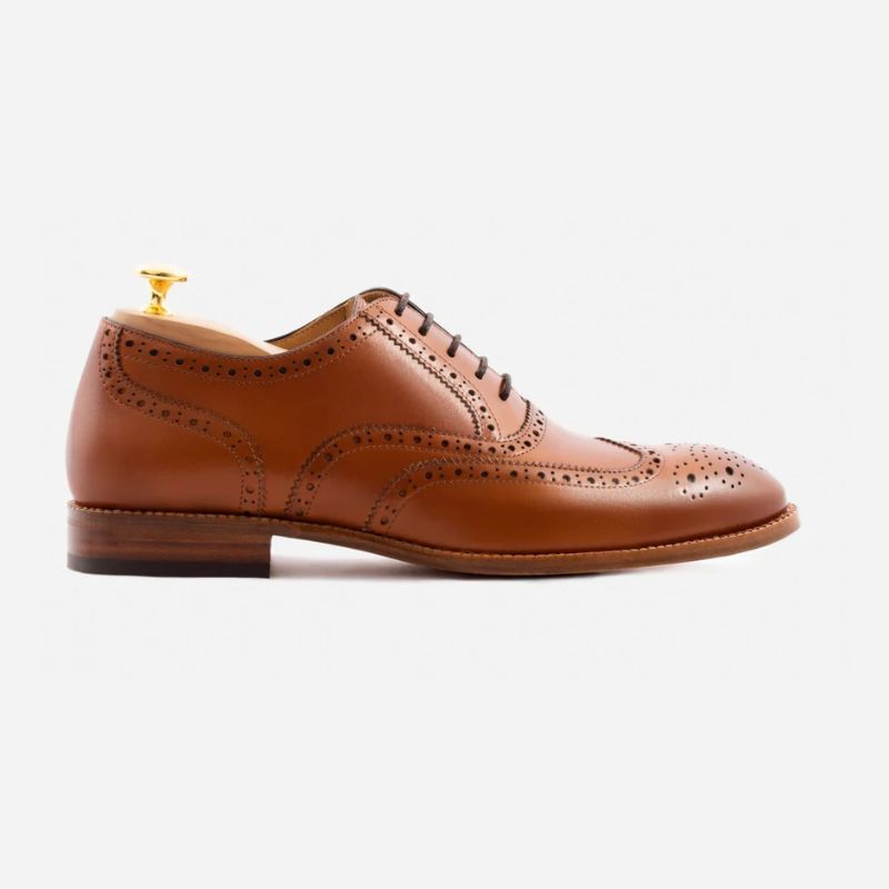 Men's Classic Lace up Wingtip Leather Oxford Brogue Shoes