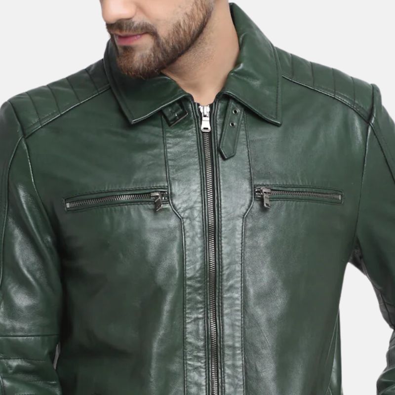 Mens Green Leather Jacket