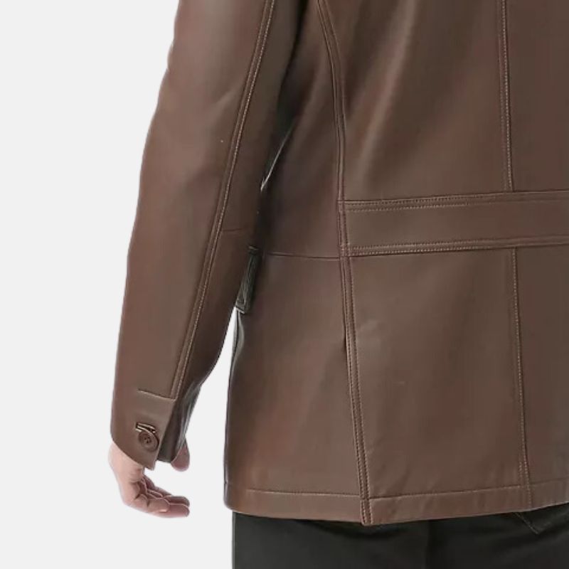 Lambskin Cognac Brown Mens Leather Blazer Jacket