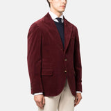 Mens Single Breasted Maroon Velvet Blazer