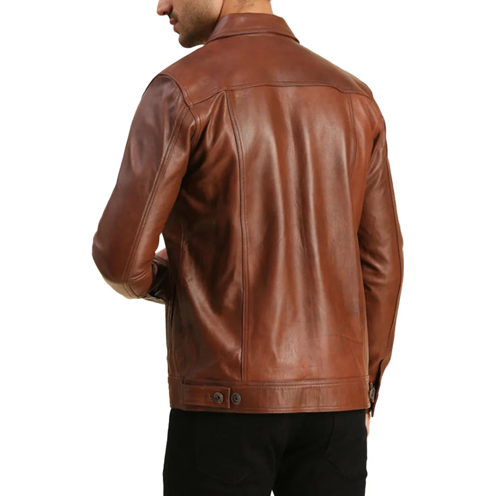 Brown Moto Leather Jacket