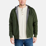 mens-army-green-zip-up-cotton-