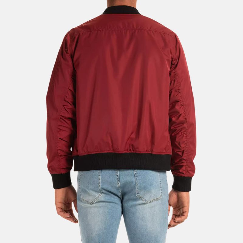 mens-basic-red-bomber-jacket