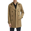 Men's Beige Double Breasted Cotton Trench Coat