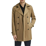 Men's Beige Double Breasted Cotton Trench Coat