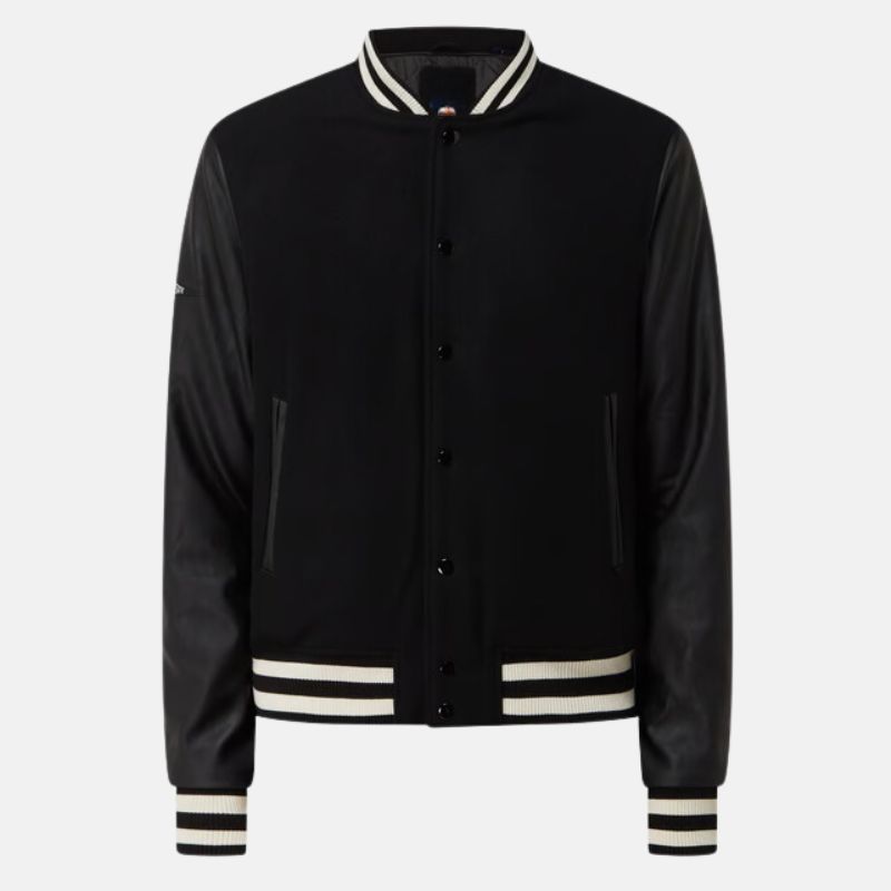 mens-black-bomber-jacket-with-leather-sleeve