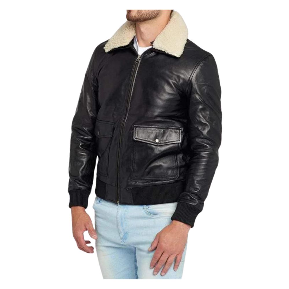 mens-black-bomber-leather-jacket