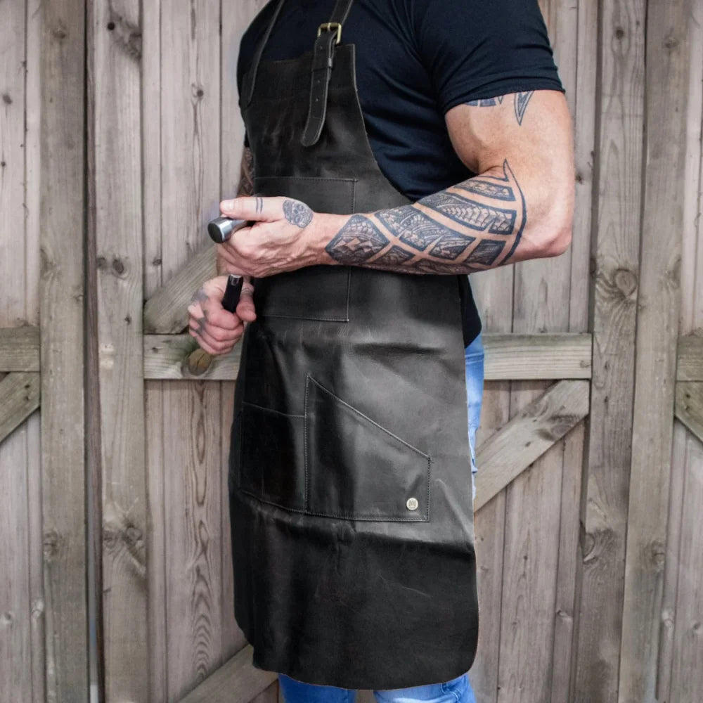 All Purpose Multi Pockets Genuine Leather Apron for Men and Women