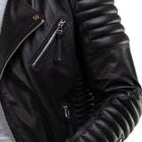 Men’s Quilted Black Leather Motorcycle Jacket