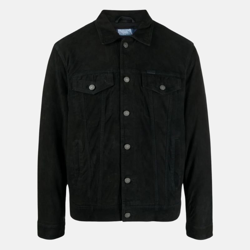 mens-black-suede-trucker-jacket