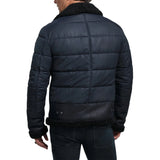 Men's Blue B3 RAF Aviator Sheepskin Shearling Leather Jacket