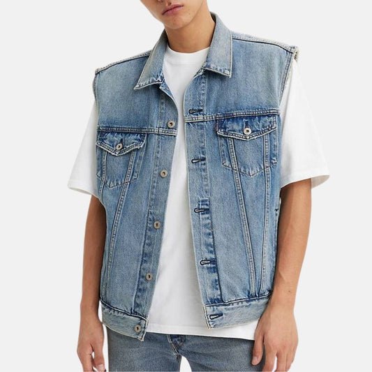 Mens Blue Denim Vest