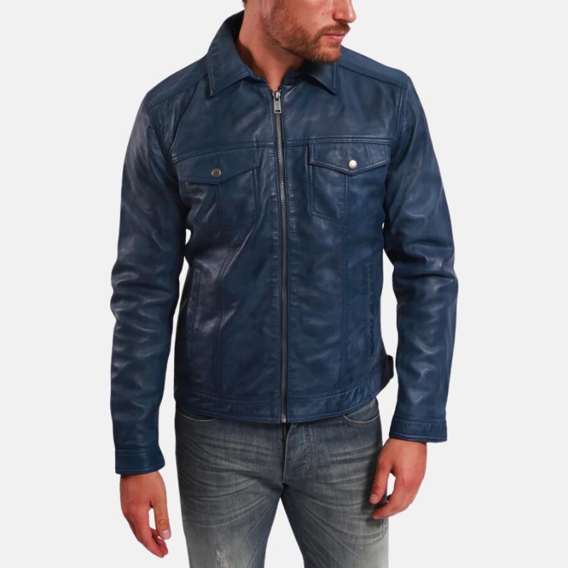 mens-blue-trucker-leather-jacket-