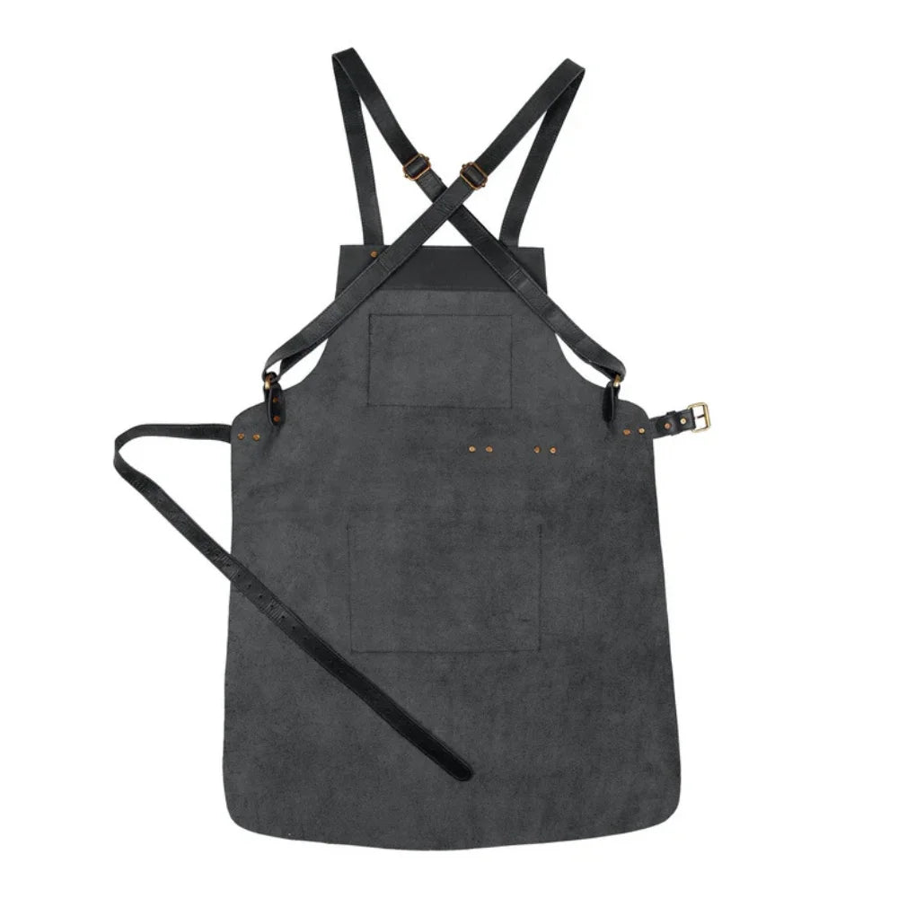 Mens Water and Fire Resistant Genuine Leather Welding Apron