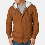 mens-brown-lined-twill-cotton-hooded-jacket