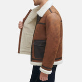 Brown Mens Shearling Leather Jacket