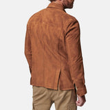 Brown Suede Shirt Leather Jacket For Mens