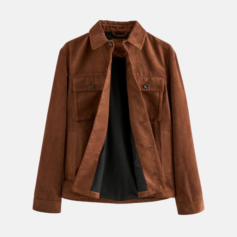 Men's Camel Brown Suede Jacket