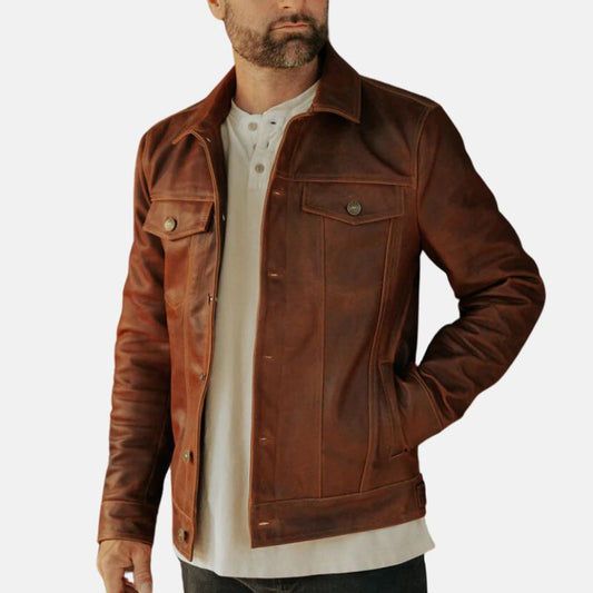 mens-camel-brown-trucker-style-leather-jacket-mens