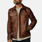 mens-camel-brown-trucker-style-leather-jacket