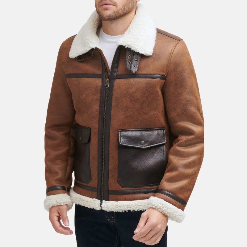 mens-leather-brown-shearling-jacket