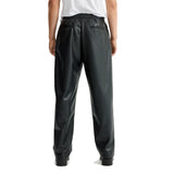 Relaxed Fit Black Leather Pants Mens