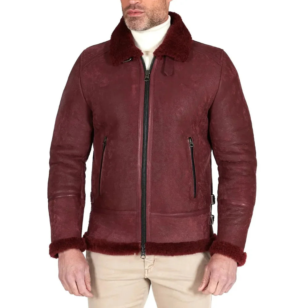 mens-maroon-aviator-leather-jacket