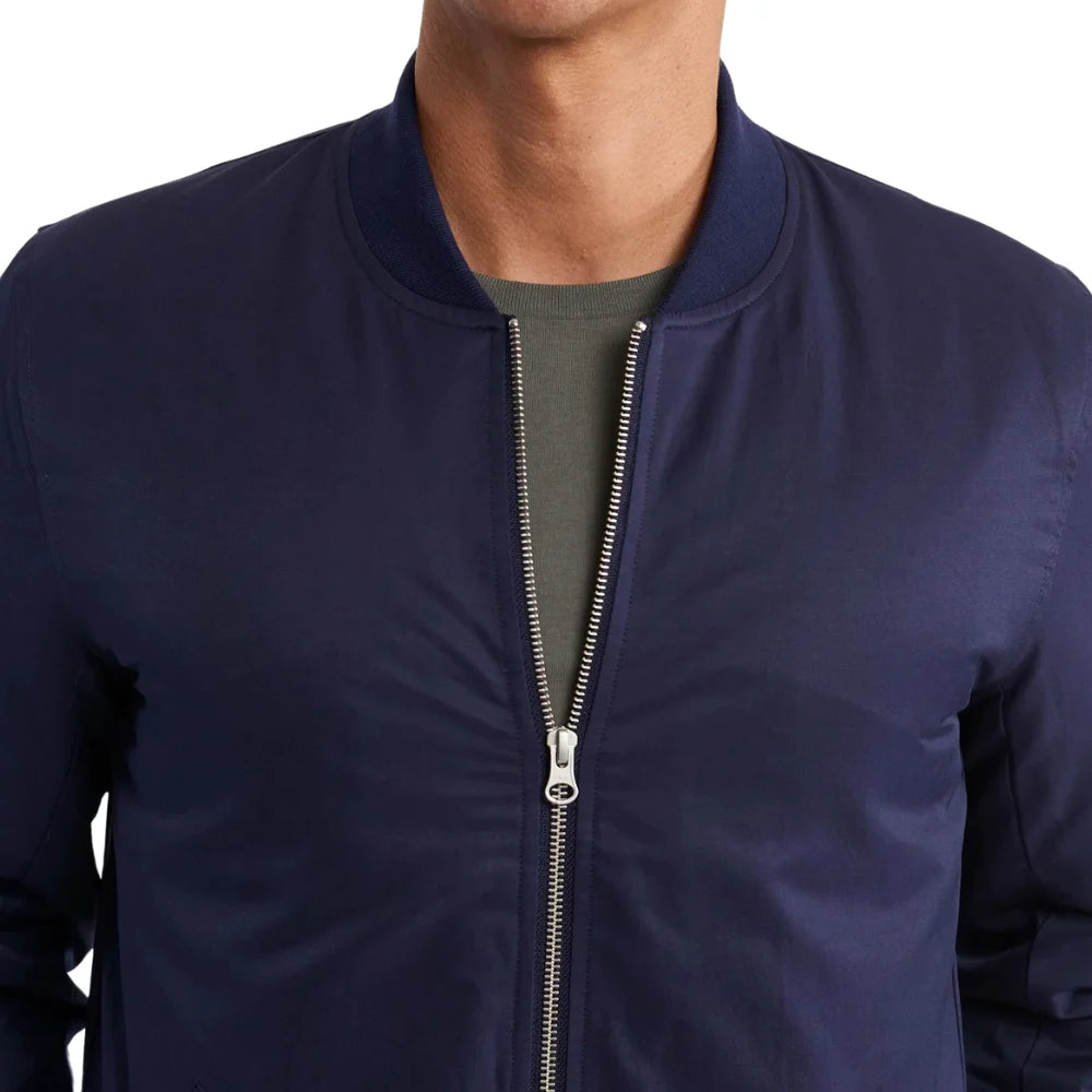 Lightweight Tailored Fit Mens Navy Blue Bomber Jacket