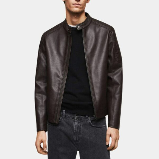 mens-plain-brown-biker-jacketmens