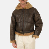 Men's Shearling Brown Bomber Jacket