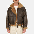 Men's Shearling Brown Bomber Jacket