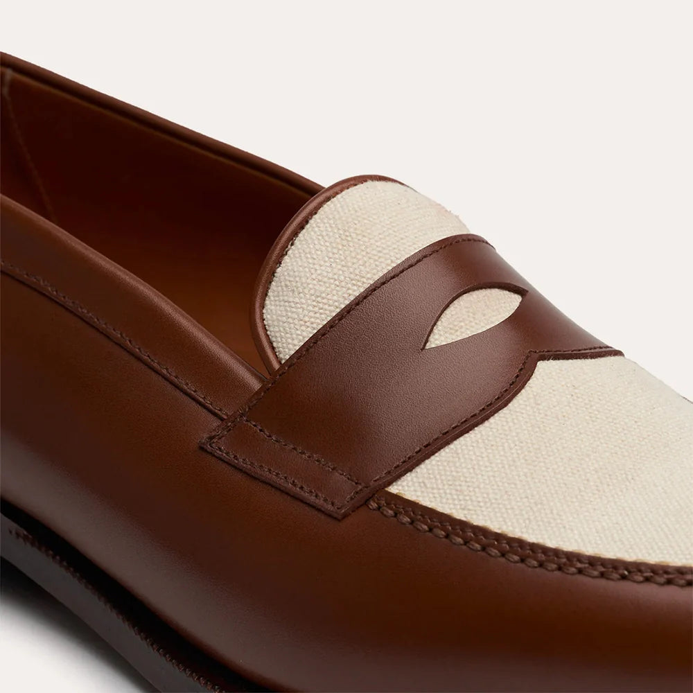 Mens Two Tone Penny Loafers