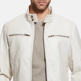 White Cafe Racer Jacket Mens