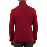 Men's Red Double-Breasted Wool Pea Coat