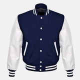 Mens Wool Navy Blue Varsity Jacket