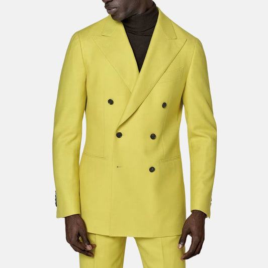 Men's Yellow 2-Piece Tuxedo Double Breasted Suit