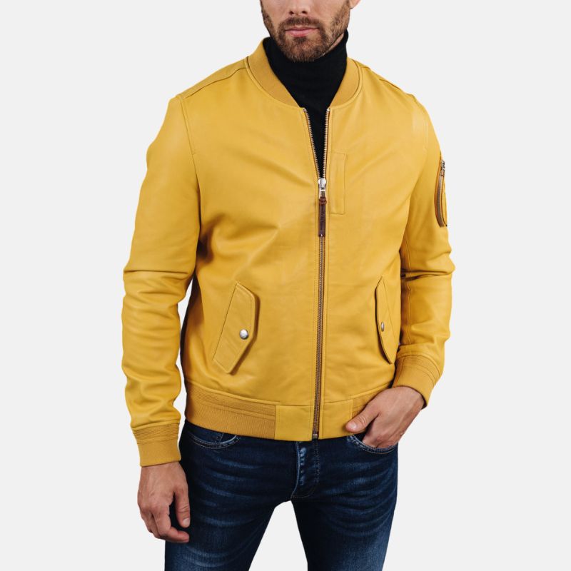 mens-yellow-bomber-aviator-pilot-leather-jacket-mens