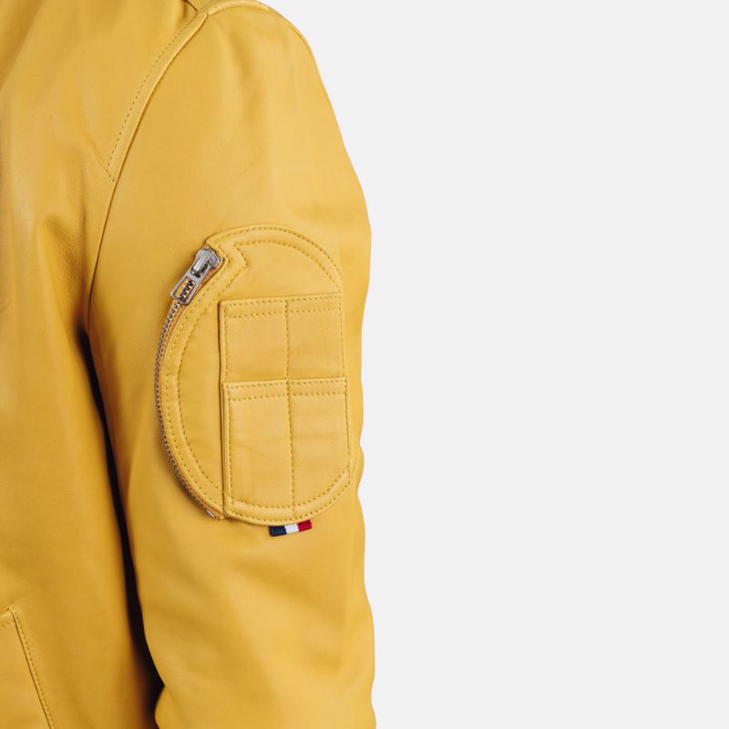 mens-yellow-bomber-pilot-leather-jacket