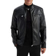 Men's Black Quilted Biker Leather Jacket