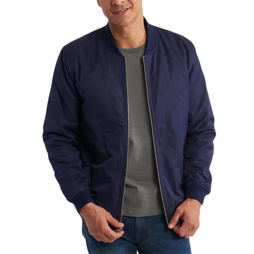 Lightweight Tailored Fit Mens Navy Blue Bomber Jacket