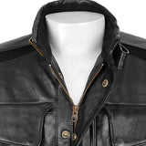 Nick Belted Mens Black Jacket With Double Layered Closure