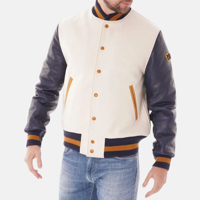 Wool Off White Varsity Jacket Mens