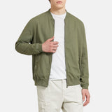 Pale Green Cotton Bomber Jacket For Mens