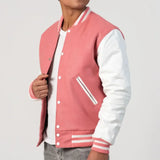 Pink Letterman Jacket Mens