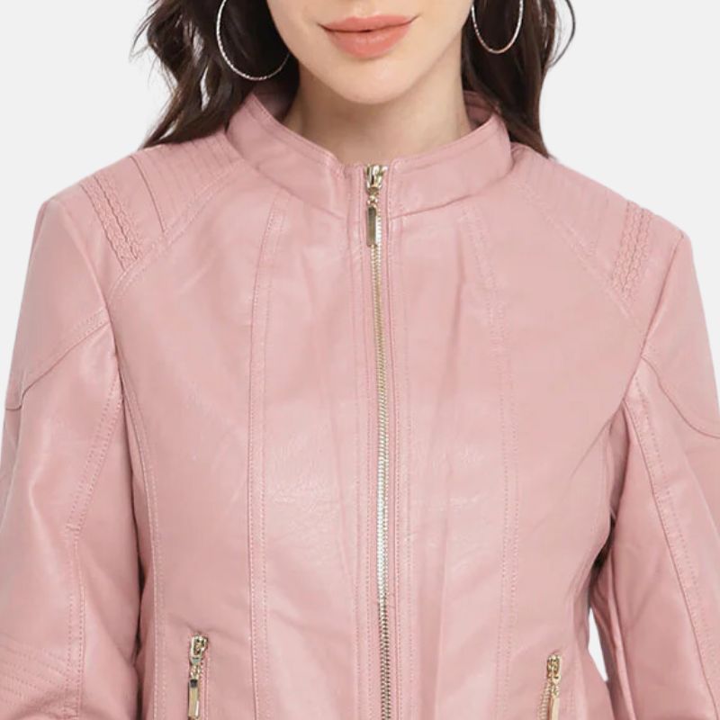 Pink Womens Biker Jacket