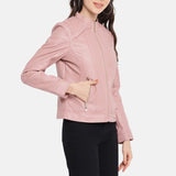 Pink Womens Biker Jacket