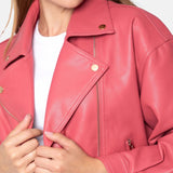 Leather Womens Pink Leather Jacket