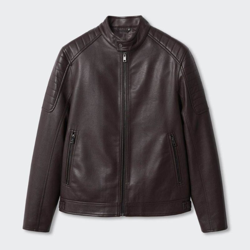 plain-brown-leather-biker-jacket