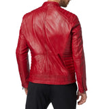 Men's Motorcycle Retro Distressed Cafe Racer Leather Jacket