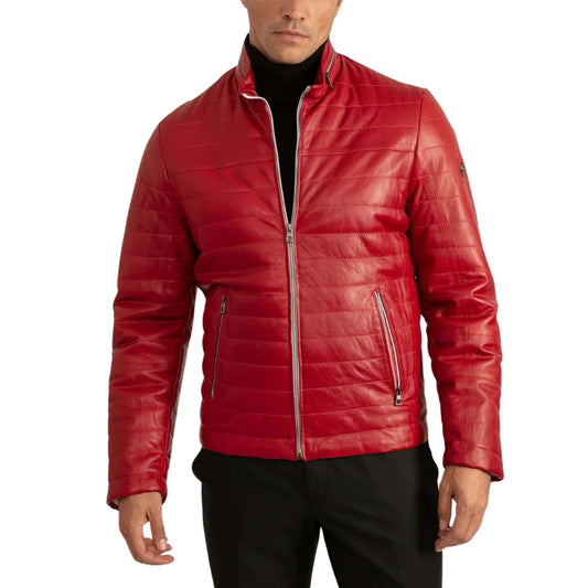 red-lambskin-puffer-leather-jacket